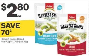 Harvest Snaps Baked Pea 93g Or Chickpea 75g