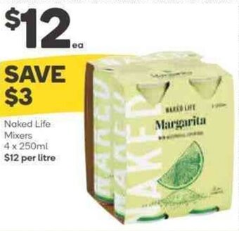 Woolworths Naked Life Mixers 4 x 250ml offer