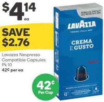Woolworths Lavazza Nespresso Compatible Capsules Pk 10 offer