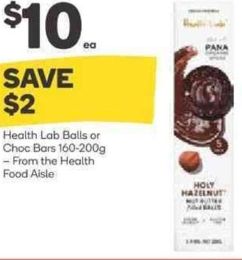 Woolworths Health Lab Balls Or Choc Bars 160-200g offer