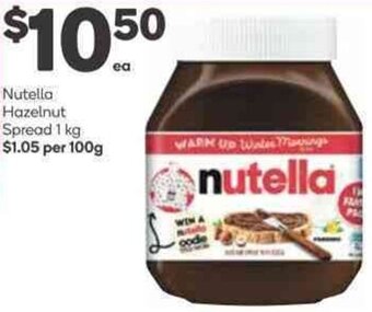 Woolworths Nutella Hazelnut Spread 1Kg offer