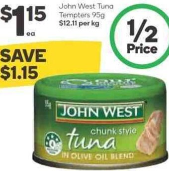Woolworths John West Tuna Tempters 95g offer