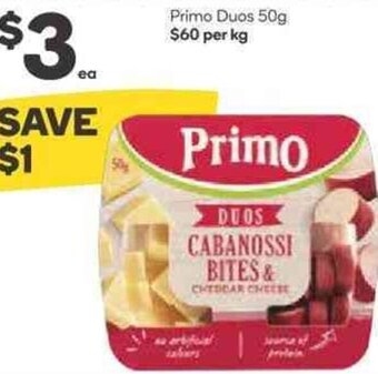 Woolworths Primo Duos 50g offer