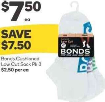 Woolworths Bonds Cushioned Low Cut Sock Pk 3 offer