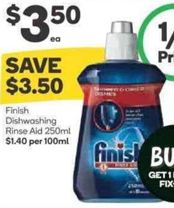Woolworths Finish Dishwashing Rinse Aid 250ml offer