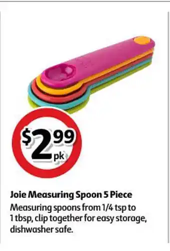 Coles Joie Measuring Spoon 5 Piece offer