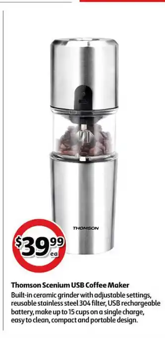 Coles Thomson Scenium Usb Coffee Maker offer