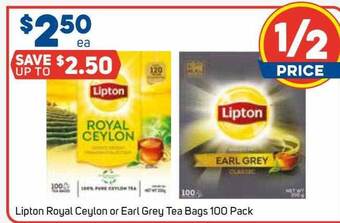 Foodland Lipton Royal Ceylon Or Earl Grey Tea Bags offer