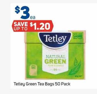 Foodland Tetley Green Tea Bags 50 Pack offer