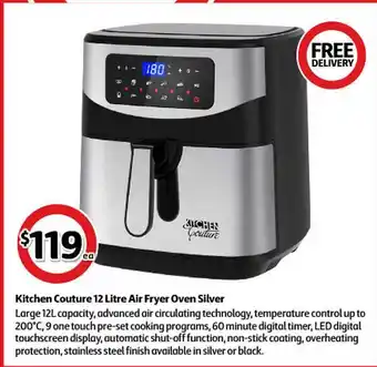 Coles Kitchen Couture 12 Litre Air Fryer Oven Silver offer