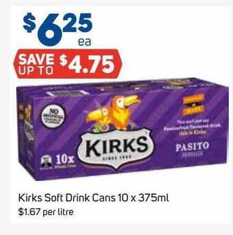 Foodland Kirks Soft Drink Cans offer
