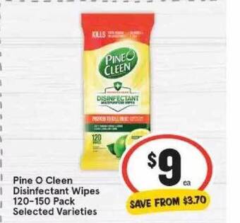 IGA Pine O Cleen Disinfectant Wipes offer
