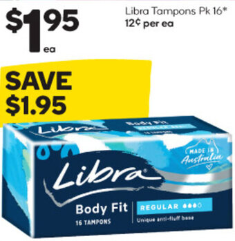 Woolworths Libra Tampons Pk 16 offer