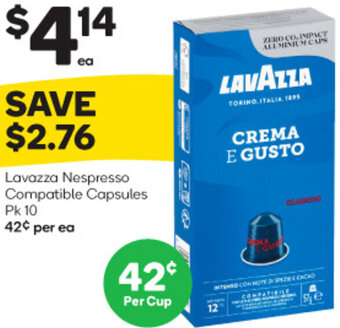 Woolworths Lavazza Nespresso Compatible Capsules Pk 10 offer