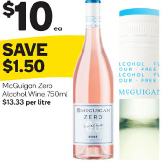 Woolworths McGuigan Zero Alcohol Wine 750ml offer