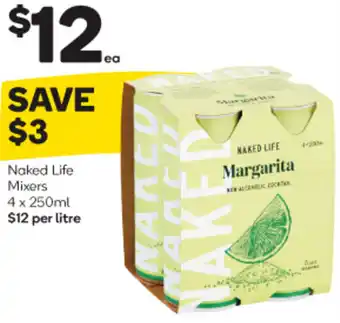 Woolworths Naked Life Mixers 4 x 250ml offer