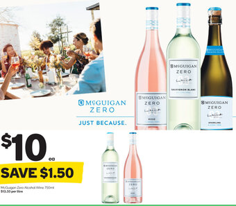 Woolworths McGuigan Zero Alcohol Wine 750ml offer