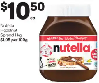 Woolworths Nutella Hazelnut Spread 1Kg offer