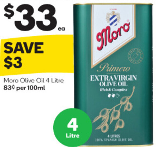 Moro Olive Oil 4 Litre offer at Woolworths
