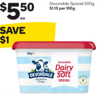 Woolworths Devondale Spread 500g offer