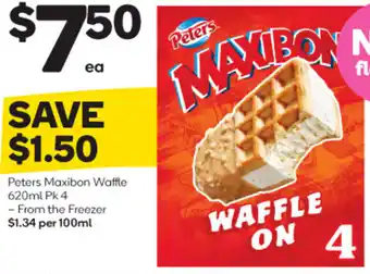 Woolworths Peters Maxibon Waffle 620ml Pk 4 offer