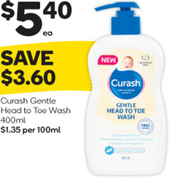 Woolworths Curash Gentle Head To Toe Wash 400ml offer