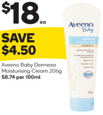 Woolworths Aveeno Baby Dermexa Moisturising Cream 206g offer