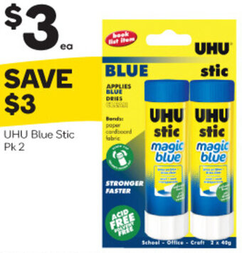 UHU Blue Stic Pk 2