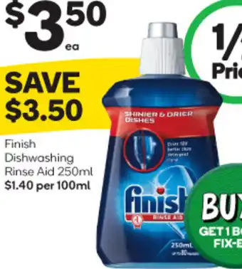 Woolworths Finish Dishwashing Rinse Aid 250ml offer