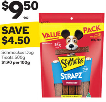 Woolworths Schmackos Dog Treats 500g offer