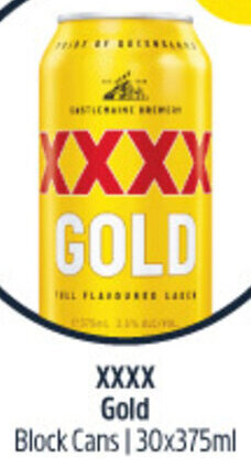 Woolworths XXXX Gold Block Cans 30x375ml offer