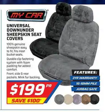 Auto One My Car Universal Downunder Sheepskin Seat Covers offer