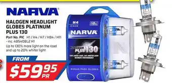 Narva Halogen Headlight Globes Platinum Plus 130