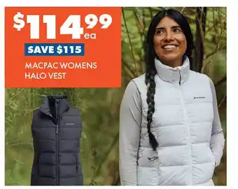 BCF Macpac Womens Halo Vest offer