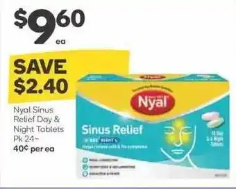 Woolworths Nyl Sinus Relief Day & Night Tablets offer