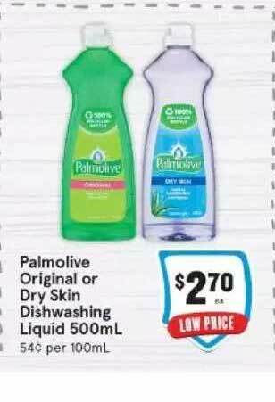 IGA Palmolive Original Or Dry Skin Dishwashing Liquid offer