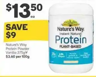 Woolworths Nature's Way Protein Powder Vanilla offer