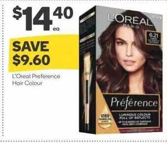 Woolworths L'oreal Preference Hair Colour offer