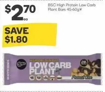 Woolworths Bsc High Protein Low Carb Plant Bars offer