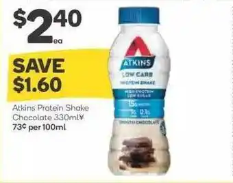 Woolworths Atkins Protein Shake Chocolate offer