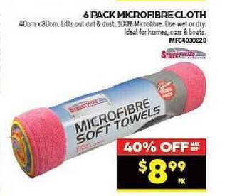 6 Pack Microfibre Cloth