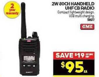 Autopro Gme 2w 80ch Handheld Uhf Cb Radio offer