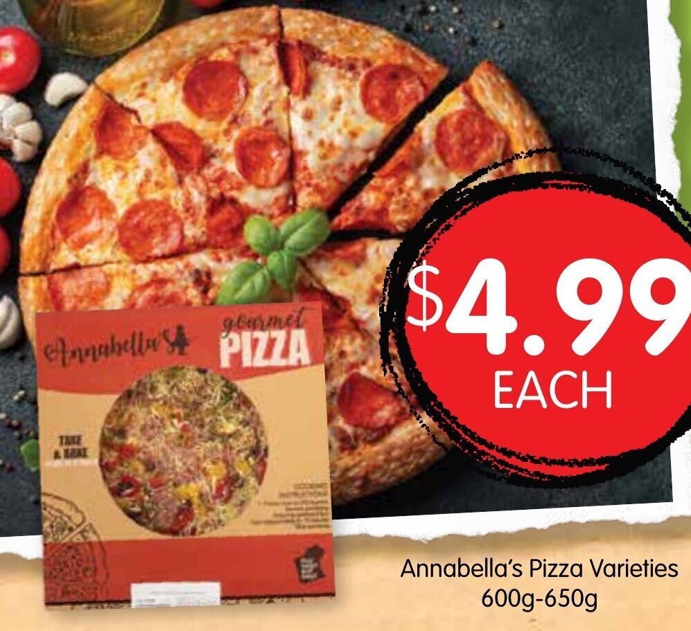 Annabella's Pizza Varieties 600g650g offer at Spudshed