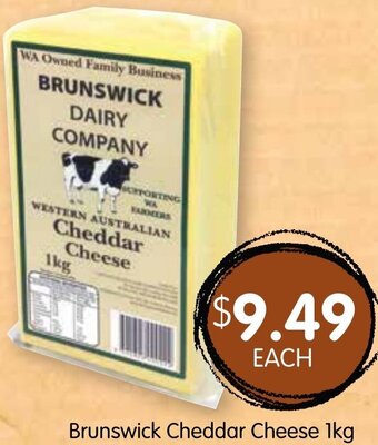 Spudshed Brunswick Cheddar Cheese 1Kg offer