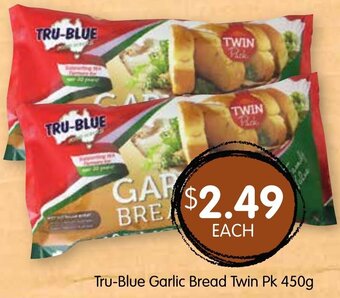 Spudshed Tru-Blue Garlic Bread Twin Pk 450g offer