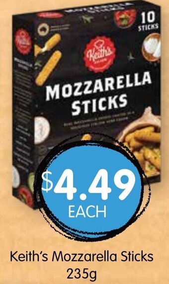 Spudshed Keith's Mozzarella Sticks 235g offer
