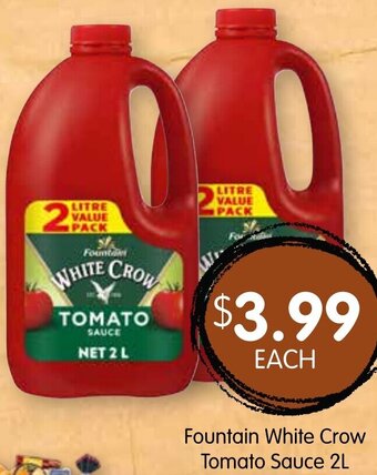 Spudshed Fountain White Crow Tomato Sauce 2L offer