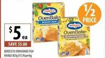 Supabarn Birds Eye Oven Bake Fish Range 425 G offer