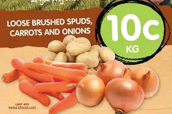 Spudshed Loose Brushed Spuds, Carrots and Onions 4kg offer