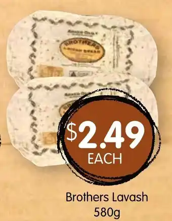 Spudshed Brothers Lavash 580g offer